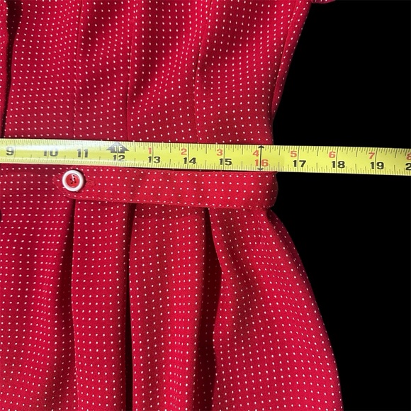 Vintage Dress Sag Harbor Red Polka Dot Short Sleeve Button Down Size 8 Business - Picture 8 of 8